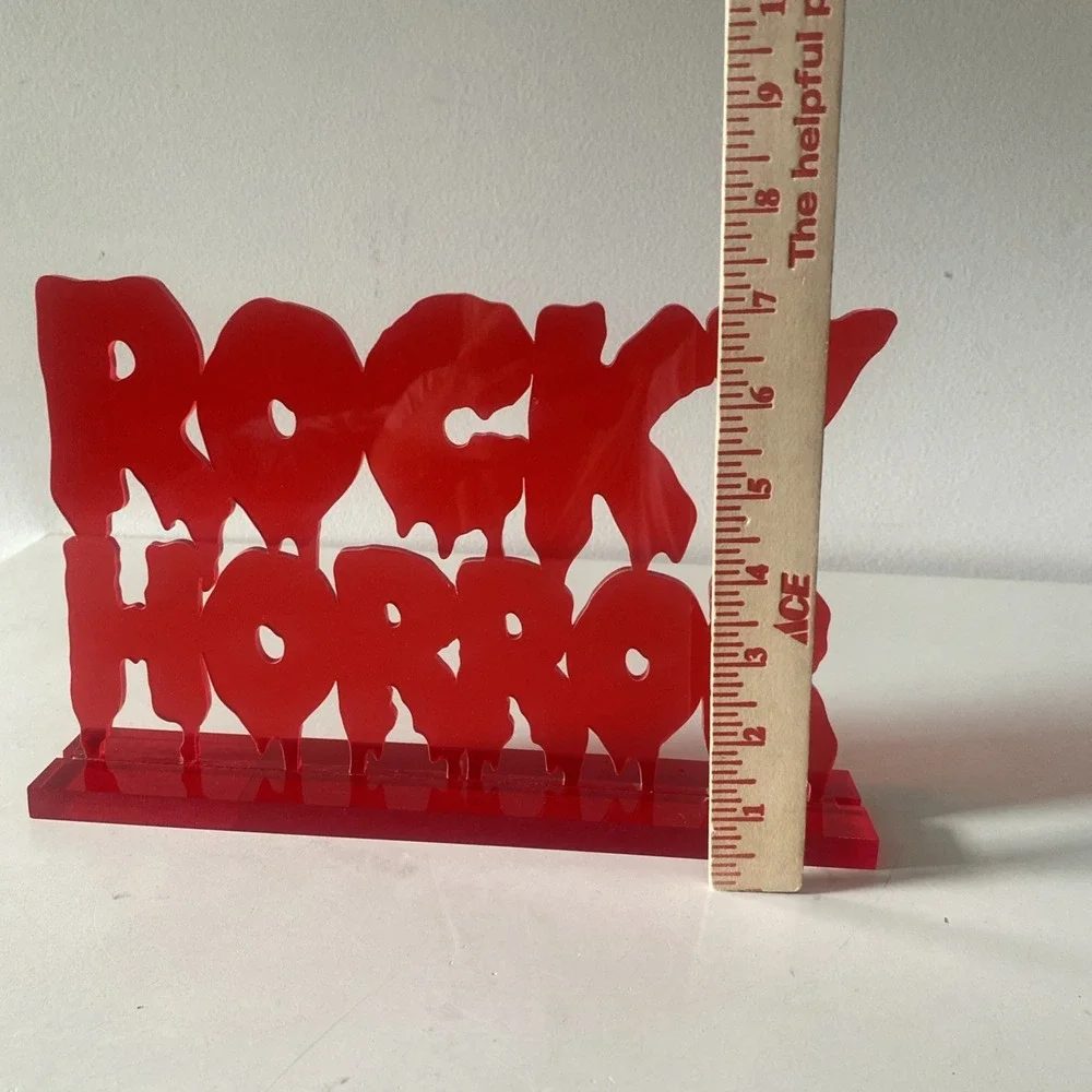 Rocky Horror Red Acrylic Freestanding Decorative Sign Shiny Finish Halloween